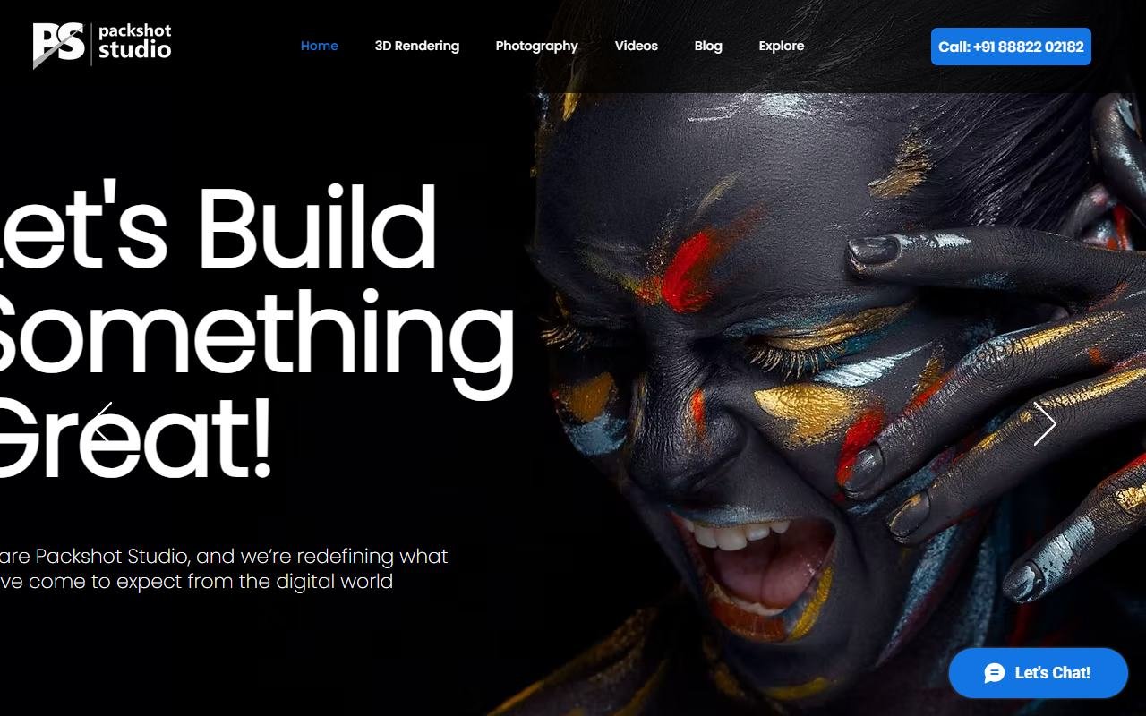 Homepage of Packshot Studio as it appeared in September 2026